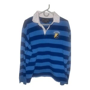 Abercrombie & Fitch Navy and Sky Blue Rugby Shirt